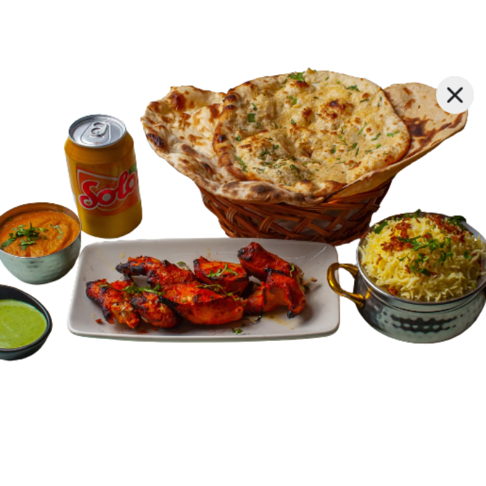 Chicken Malai Tikka Half Portion with Rice &amp; sause