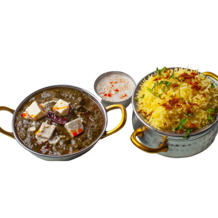 Palak Paneer Half Portion mild with rice